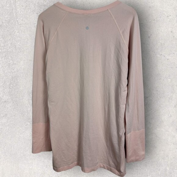 Lululemon Swiftly Tech Long Sleeve Tee Womens Size 20 Pink T-Shirt Crew Neck Top - Picture 14 of 14